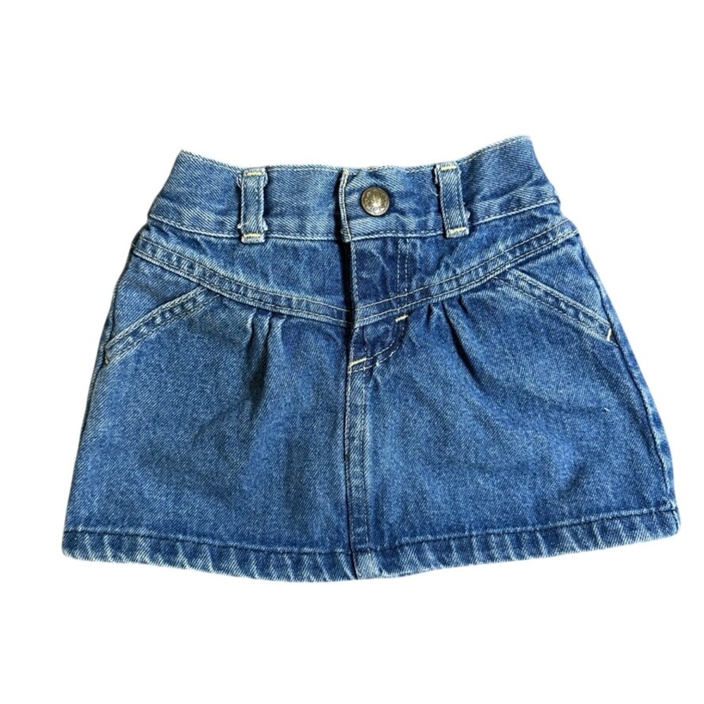 Vintage OshKosh Bgosh Toddler Girls Denim Skirt Medium Wash Blue Size 24M